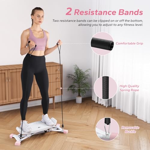 MERACH Balancing Machine for Full Body Workout, Sliding Ski Simulator with Resistance Bands, Black W4429