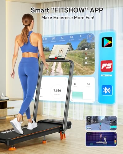 Walking Pad Treadmill with 8% Incline & Handle Bar, 3.5HP Portable for Home E1260