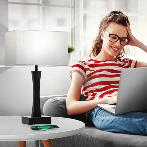 3 Way Dimmable Bedside Lamp Set of 2 with USB Ports C63781