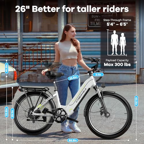 DriftGod 26" Electric Bike for Adults, 1000W Motor, 48V Removable Battery B544