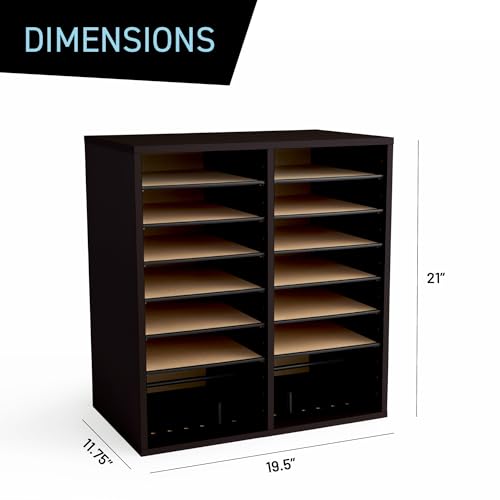 Safco Wooden Paper and Mail Organizer, Adjustable Shelves, Stackable B285