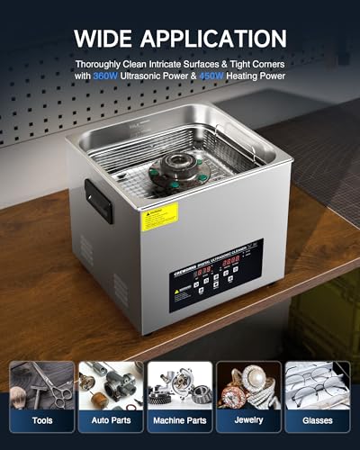 CREWORKS 3L Digital Ultrasonic Cleaner with Degas & Gentle Modes, 120W R572