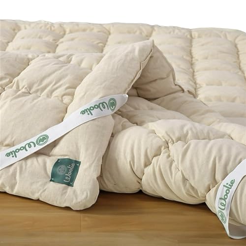 Organic Merino Wool Pillow Top Mattress Topper - 2", Handmade, Non-toxic, Naturally Cooling Mattress Pad for Back Pain, Hypoallergenic, GOTS-certified, Sustainable Bedding Solution (Twin XL)