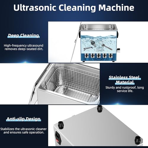 Ultrasonic Cleaner 2L with Heater & Timer, 40kHz SUS 304 Stainless Steel K9648