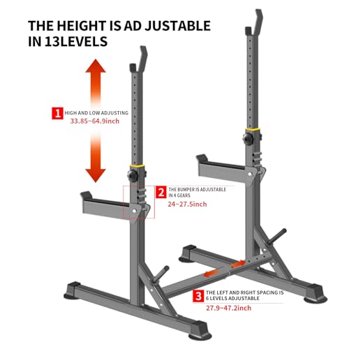 Adjustable Squat Rack for Home Gym Weight Lifting C7361