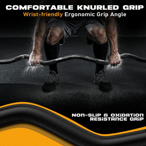 47" EZ Curl Bar Weight Lifting Bar with Star Collars U2209
