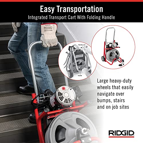 RIDGID K-400 Drain Cleaning Drum Machine Kit with 1/2" x 75' Cable I39446