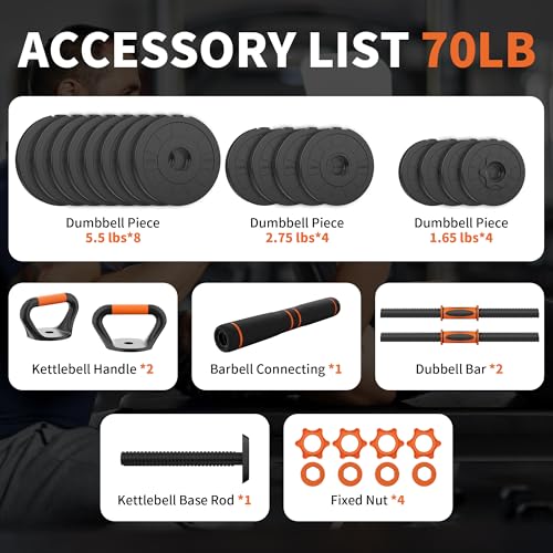 VTORY Adjustable Dumbbell Set 4-in-1 Weight Set for Home Gym F961659