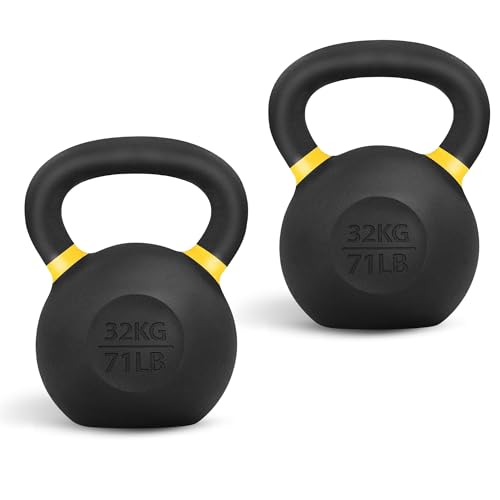 Yes4All Powder Coated Cast Iron Kettlebell Weight Set for Home Gym N15817