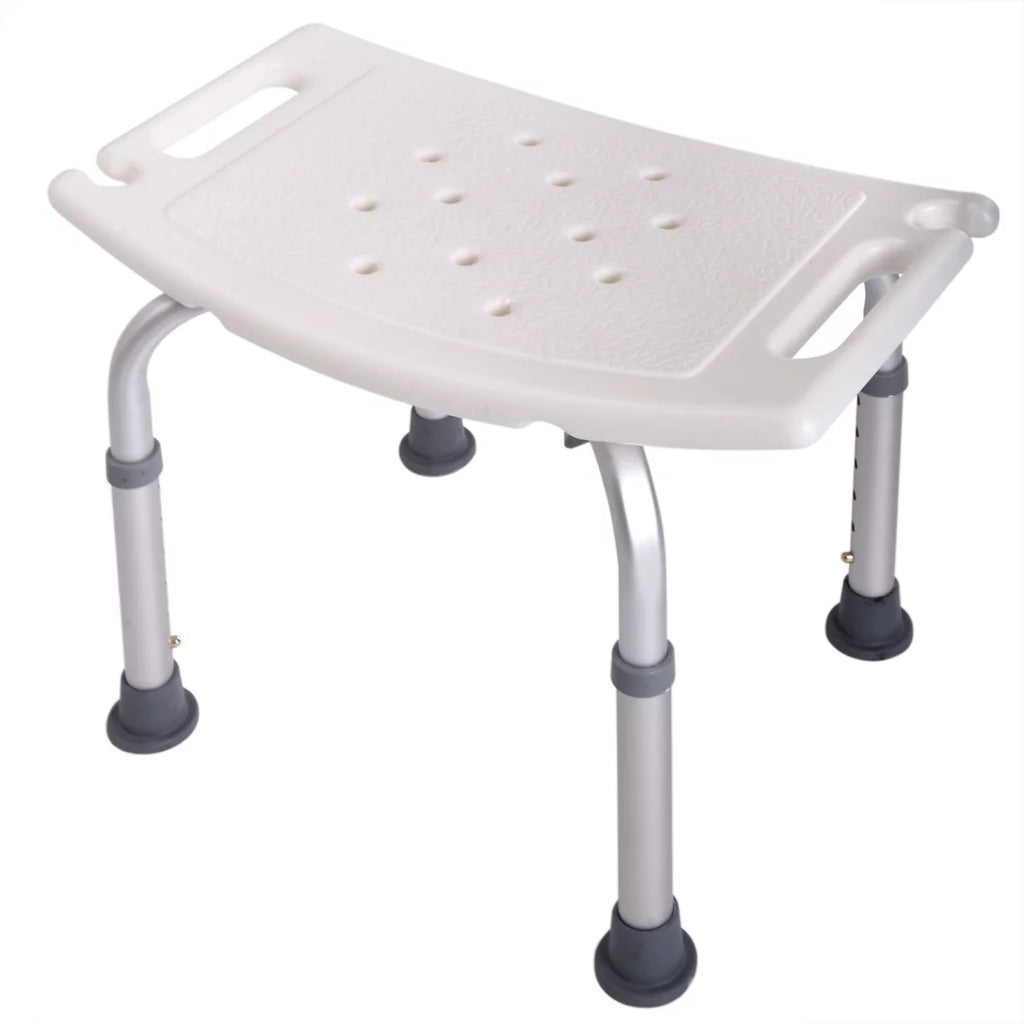 Jaxpety Adjustable Height Bath Shower Chair Medical Bench Bathtub Stool Seat White A185
