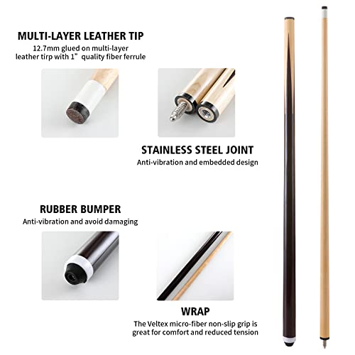 JX Pool Cues for Kids 36 inch Hardwood Billiard Sticks Set of 2 I101889