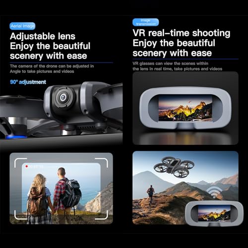 FPV Drone with VR Glasses Brushless Motor RC Quadcopter for Kids Adults C56299