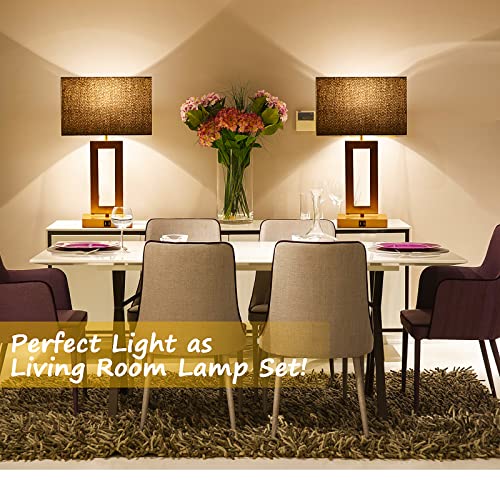 22" Touch Control Table Lamps with USB Ports, Dimmable, Gold & White V1178