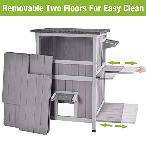 Outdoor Feral Cat House 2 Story Waterproof Shelter S95230