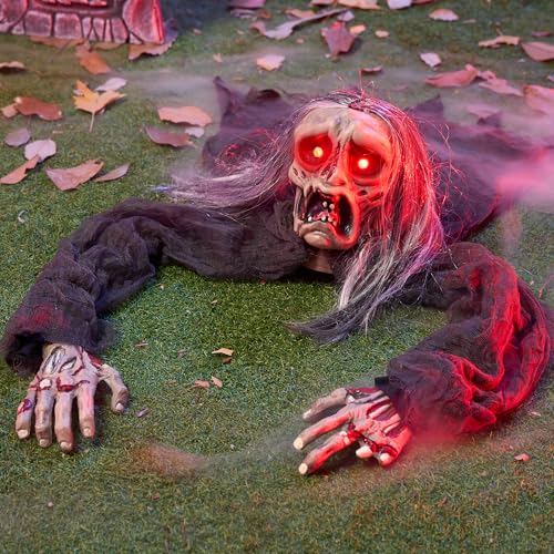 JOYIN Halloween Zombie Decoration Outdoor with Glowing Eyes and Sound T9391
