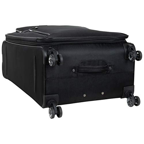 Kenneth Cole REACTION Rugged Roamer Softside 8-Wheel Spinner Luggage, Black, 20-Inch Carry-On N740
