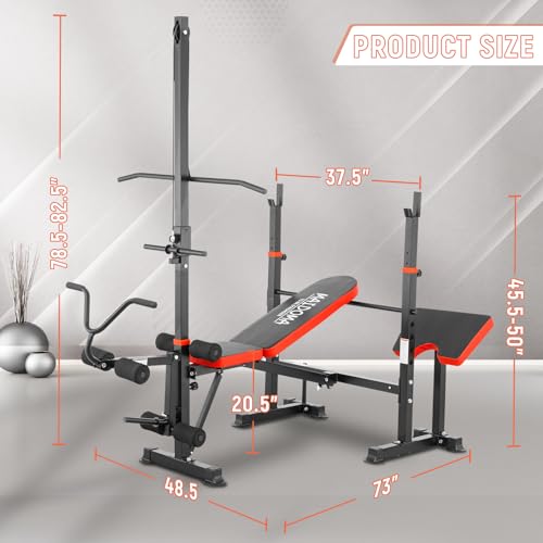 1500LBS 8-in-1 Olympic Weight Bench with Leg Extension & Preacher Curl A945