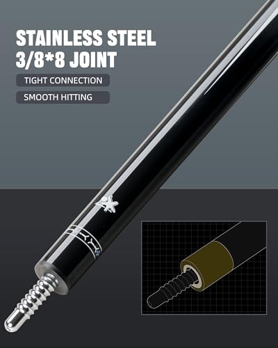 CRICAL Carbon Fiber Pool Cue Stick 58" with 12.5mm Tip J317692