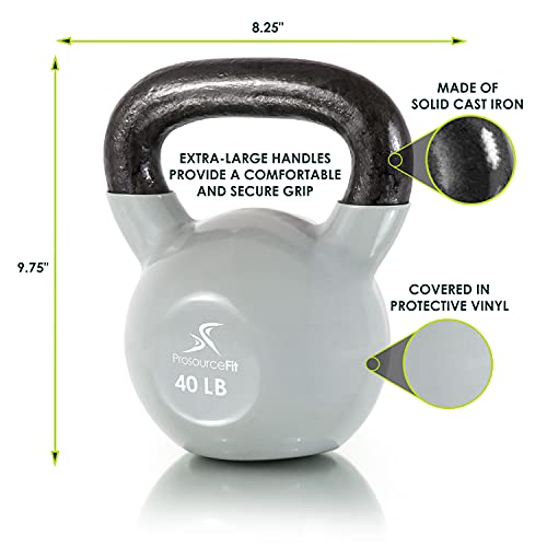 ProsourceFit Vinyl Coated Cast Iron Kettlebells A401