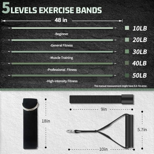 VEICK Resistance Bands with Handles for Home Workout O75059