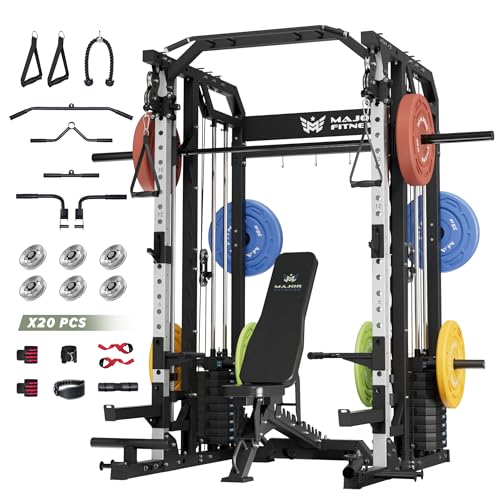 Major Fitness Smith Machine Drone2 Premium All-in-One Home Gym with Aluminum Pulley Set J82580