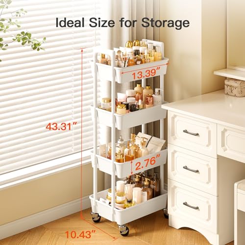 Pipishell 3 Tier Rolling Cart Organizer with Lockable Wheels, White K43271