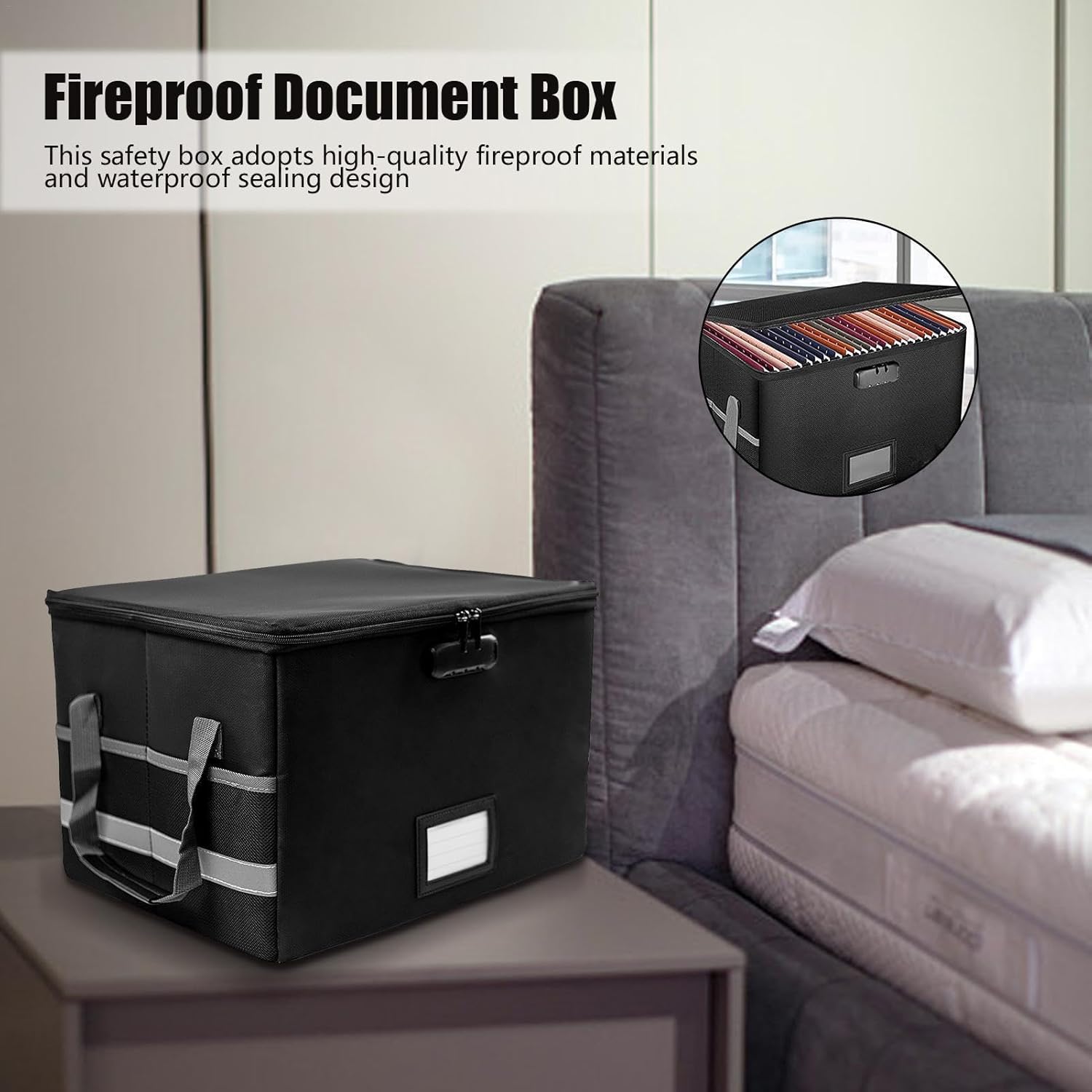 Fireproof Storage Box with Lock for Documents and Cash O506528