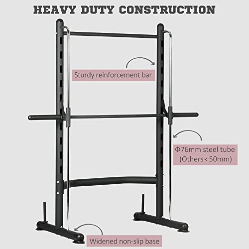 Soozier Squat Rack with Pull-Up Bar, Adjustable Power Rack for Home Gym, Black X745