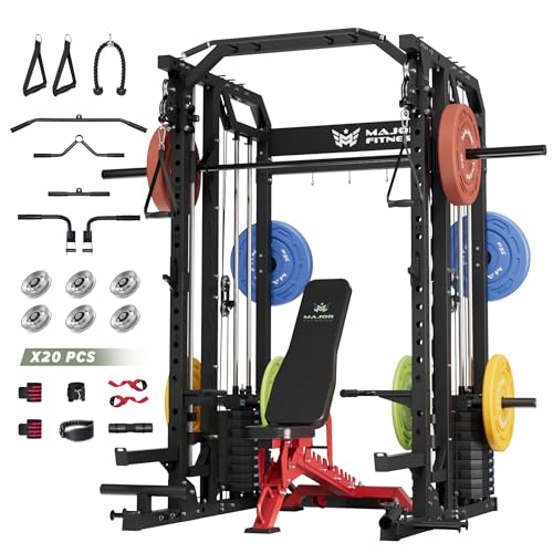 Major Fitness Smith Machine Drone2 Premium All-in-One Home Gym with Aluminum Pulley Set J82580