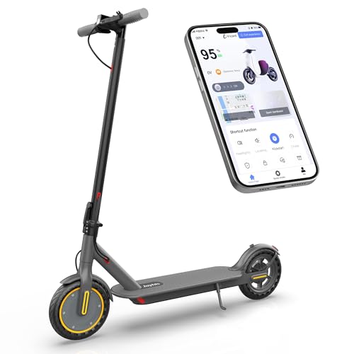 Electric Scooter Adults, Max 16 Mph & 10-15 Miles Range E-Scooter, Commuting Sport Scooter with APP Control, Powerful 350W 8.5" Solid Tires Foldable Electric Scooters (JS01-16mph-S)