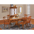 East West Furniture  7 Piece Dining Room Set-Oval Dining Table With Leaf and 6 Chairs