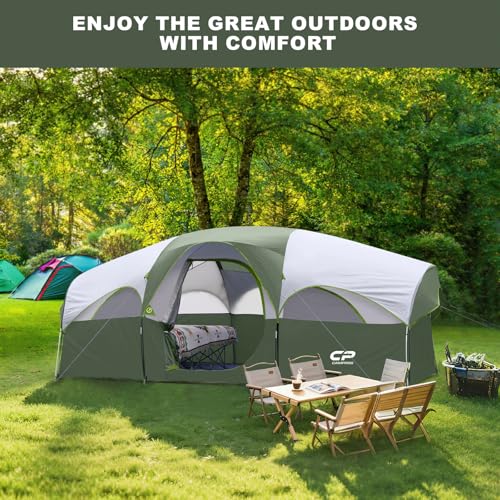 CAMPROS CP Tent 8 Person Weather Resistant Family Camping Tent with Carry Bag Z5924