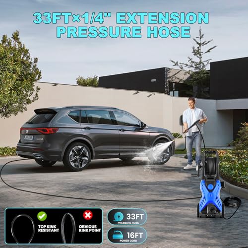 5000 PSI Adjustable Electric Pressure Washer 2.8 GPM with 33ft Hose G705