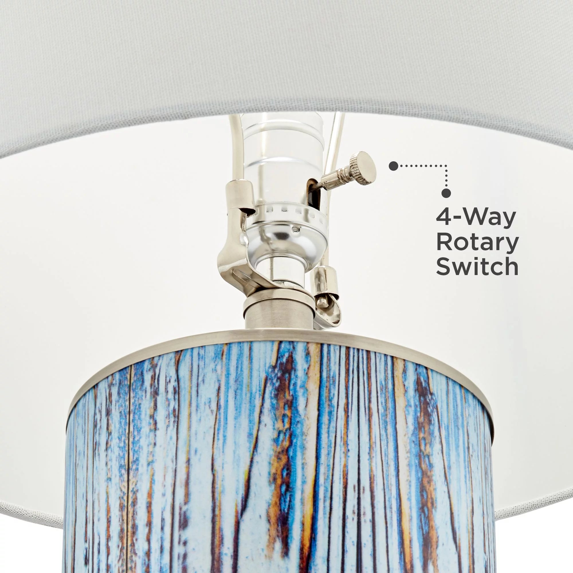 360 Lighting Mendes Modern Coastal Table Lamp 26.5" Brushed Nickel Blue Glass B8779