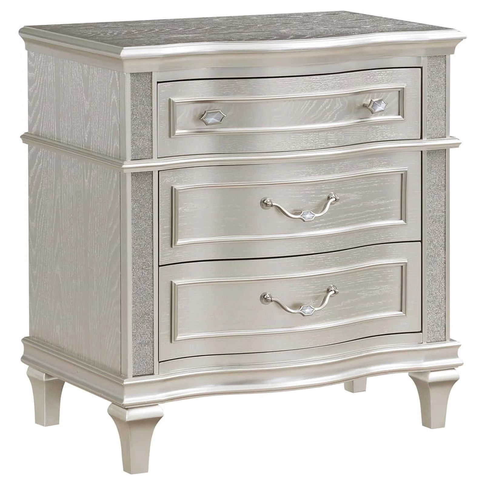 Maklaine 5-piece Wood Eastern King Bedroom Set Ivory Silver Oak Q62597