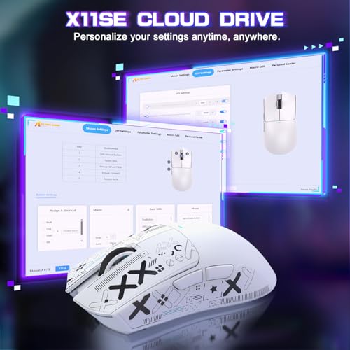 Attack Shark X11SE Wireless Gaming Mouse, Tri-Mode 22K DPI, 59g, Berry Red Y3775