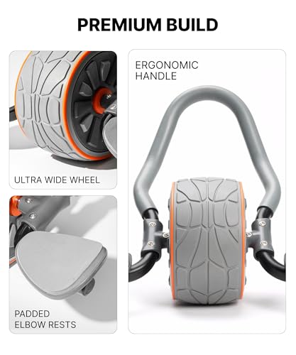 DMoose Fitness Ab Roller Wheel with Elbow Support & 2 Knee Pads U1450
