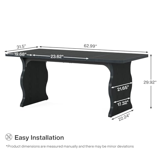 Tribesigns 63" Executive Desk for Home Office, Black O5395