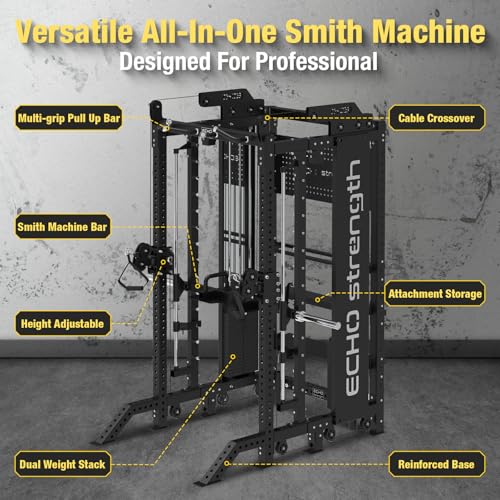 Commercial Functional Trainer Cable Machine with Dual Weight Stacks E209