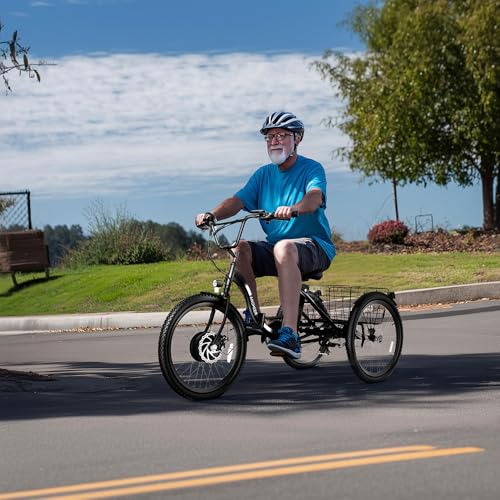 ANCHEER Electric Tricycle for Adults, 600W Folding 3-Wheel Ebike, 55 Miles Range W6516