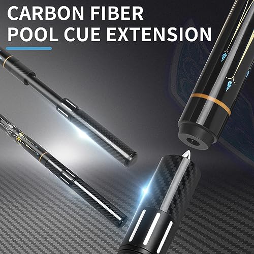 lotmusic Premium Pool Stick with Telescopic Fiber Extension Cue, 58 Inch Set with Case W47144