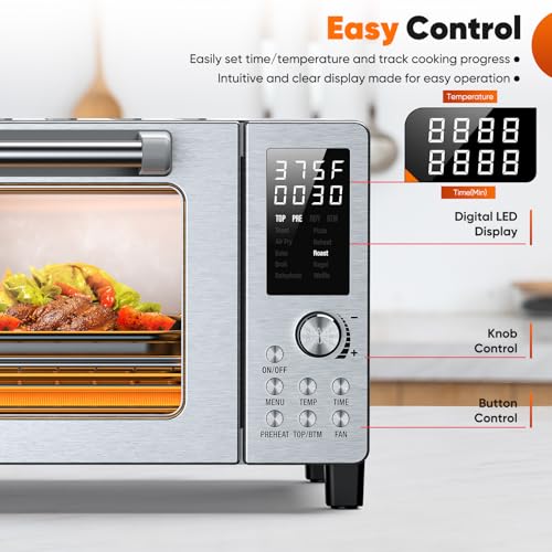 Nuwave Bravo Pro Smart 21QT Toaster Oven Air Fryer Combo, Convection Countertop, Mint Green B532672