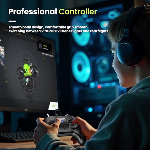 STARDRONE S8 RC Flight Simulator Controller 8 Channels FPV Remote, Mode 2, White L38110