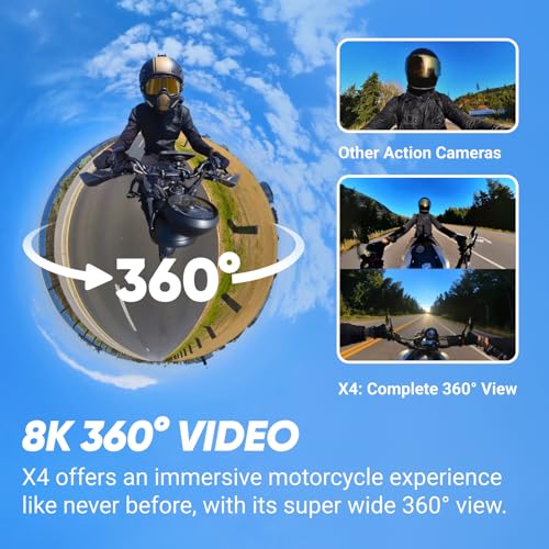 Insta360 X4 Motorcycle Bundle 8K Waterproof 360 Action Camera B647