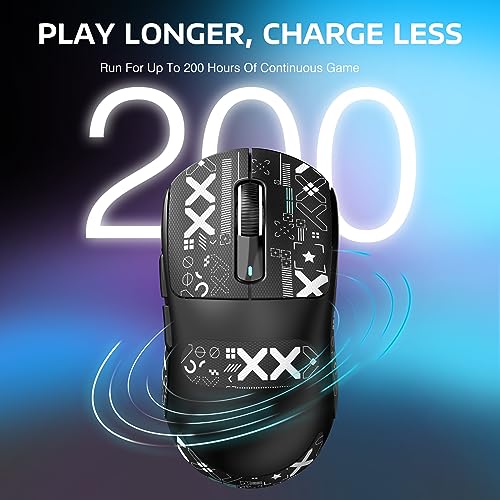 ATTACK SHARK X3 Wireless Gaming Mouse, 49g Ergonomic, PAW3395 26K DPI, White C238377