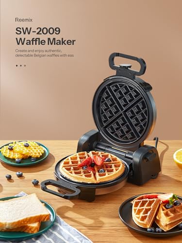Double Belgian Waffle Maker, 180° Flip, Nonstick, Stainless Steel G6778