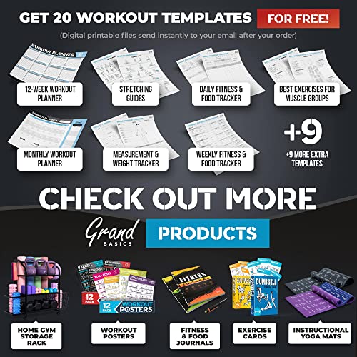 Laminated Large Workout Poster Set for Home Gym Exercise Charts M2103