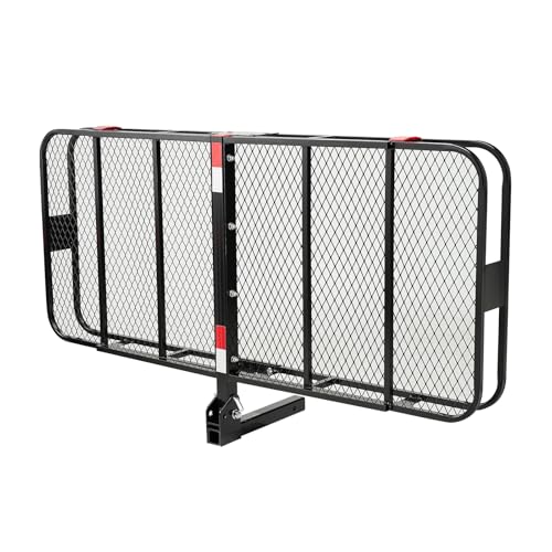 VEVOR 70" x 30" x 6" Hitch Cargo Carrier, 500 lbs Capacity, Folding for 2" Receiver I3546