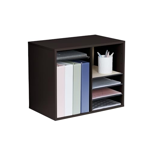 Safco Wooden Paper and Mail Organizer, Adjustable Shelves, Stackable B285