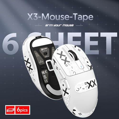 ATTACK SHARK X3 Wireless Gaming Mouse, 49g Ergonomic, PAW3395 26K DPI, White C238377